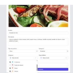 Carta digital para hostelería