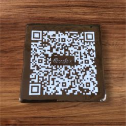 Código QR para carta de restaurante, bares, grabado sobre cerámica esmaltada (Cobre Brillo - QR Blanco)